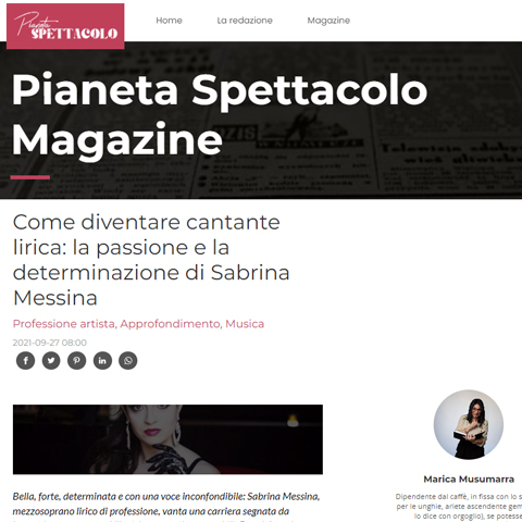 Sabrina Messina Pianeta Spettacolo